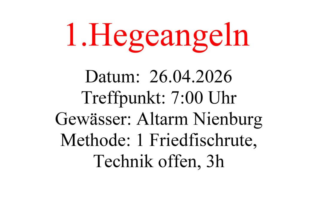 1. Hegeangeln 2026