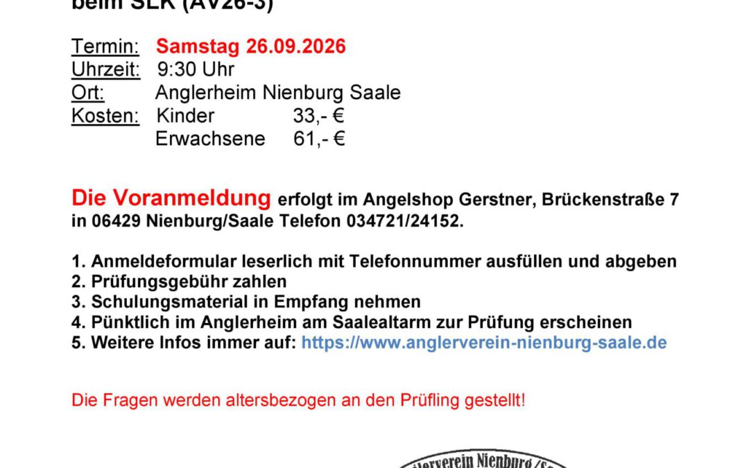 Prüfung Friedfisch-Fischereischein